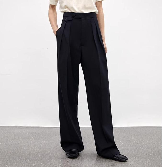 High-Waisted Wool Blend Slim Pants Firelady Fur