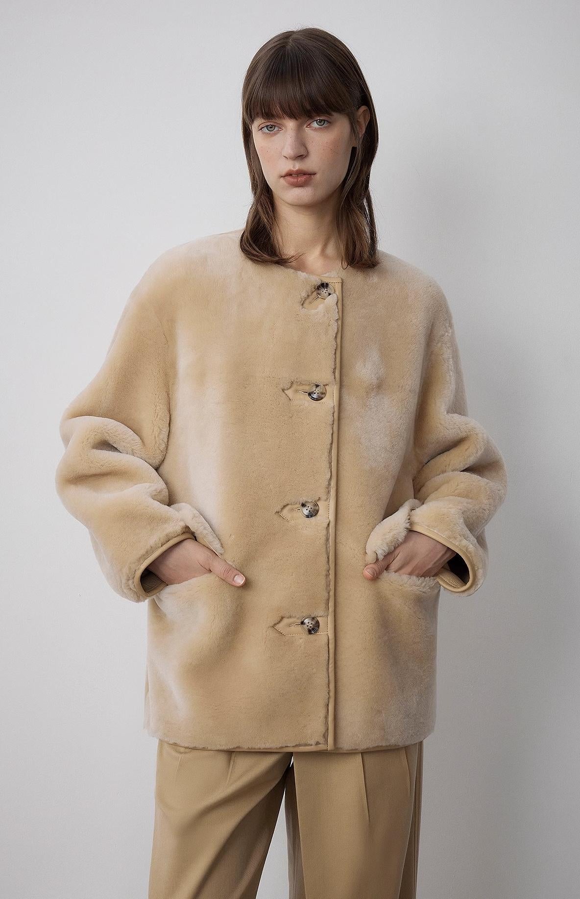Merino Sheepskin Jacket 'Retro Time' Firelady Fur