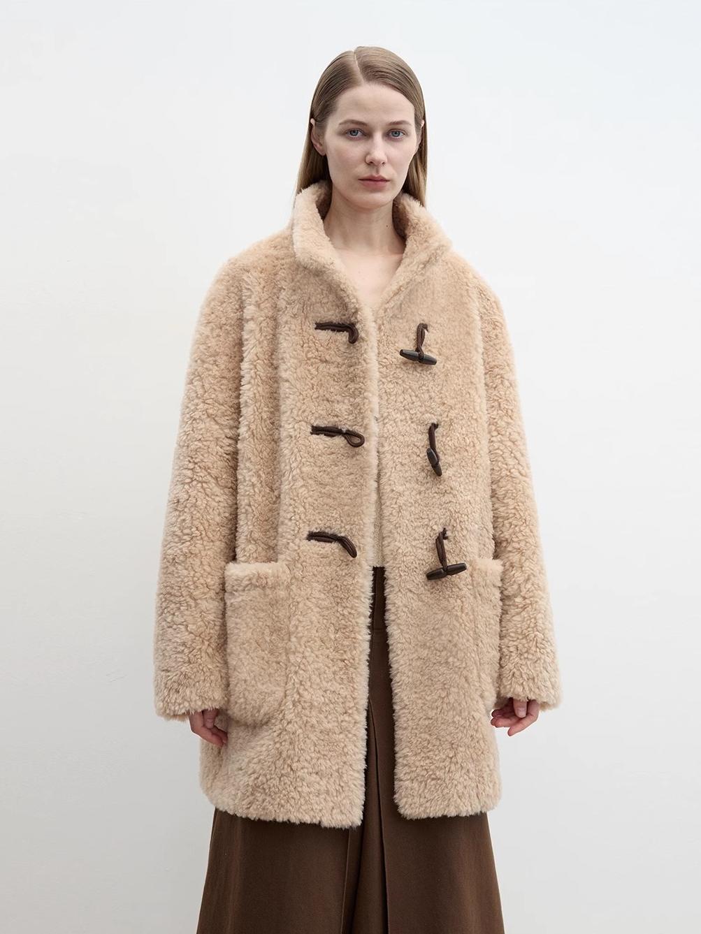 Curly Shearling Stand Collar Coat Firelady Fur