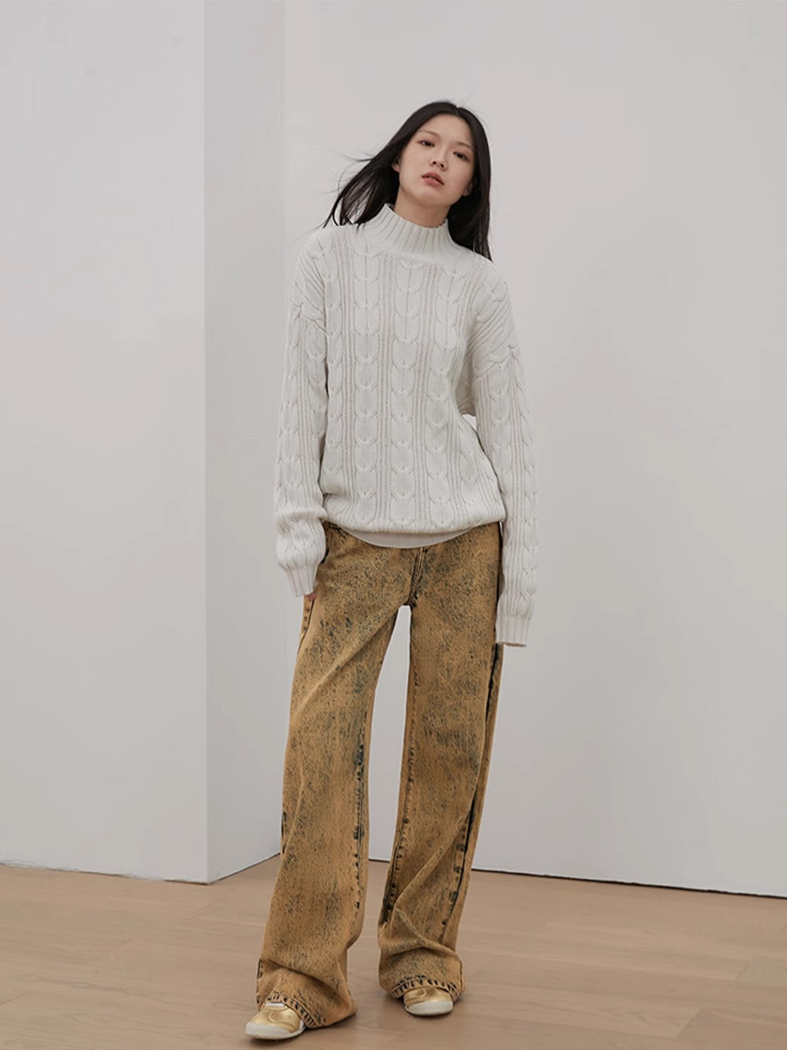 Autumn Moon Star Sea Merino Wool Oversized Sweater Firelady Fur