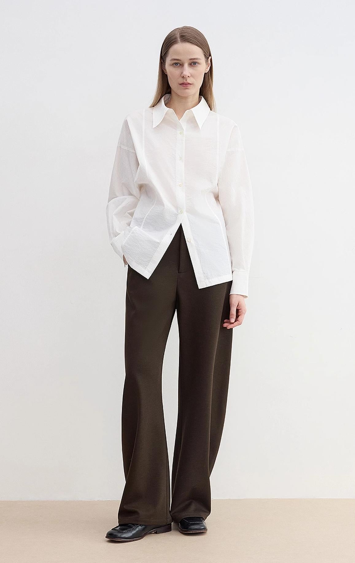 Nostalgic Stroll Wool Blend High-Waist Pants Firelady Fur