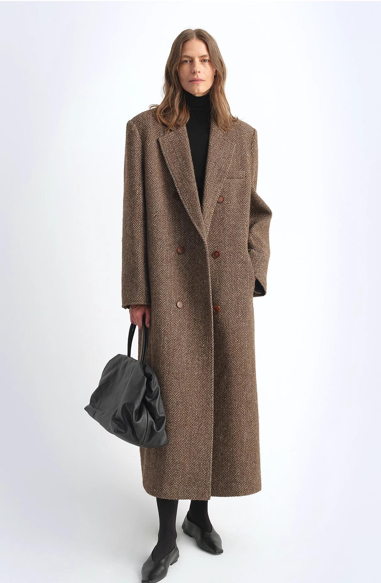 Desert City Italian Wool Herringbone Coat Firelady Fur