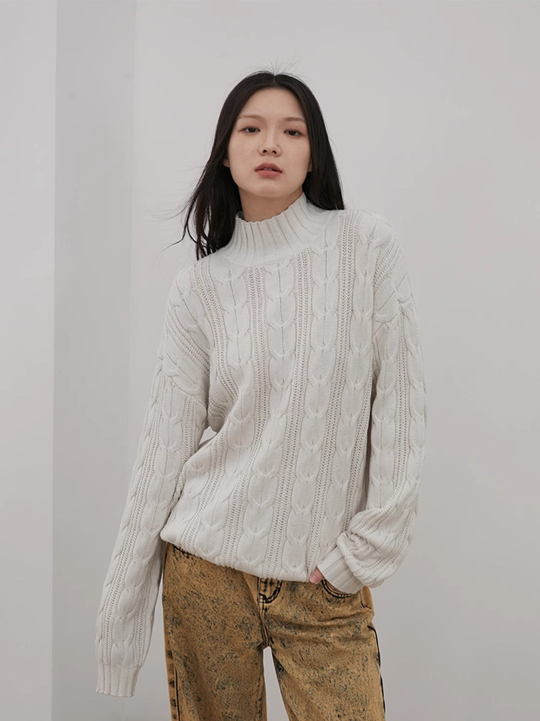 Autumn Moon Star Sea Merino Wool Oversized Sweater Firelady Fur