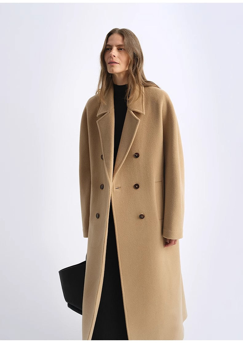 'Lonely Sandbank' Wool & Cashmere Coat Firelady Fur