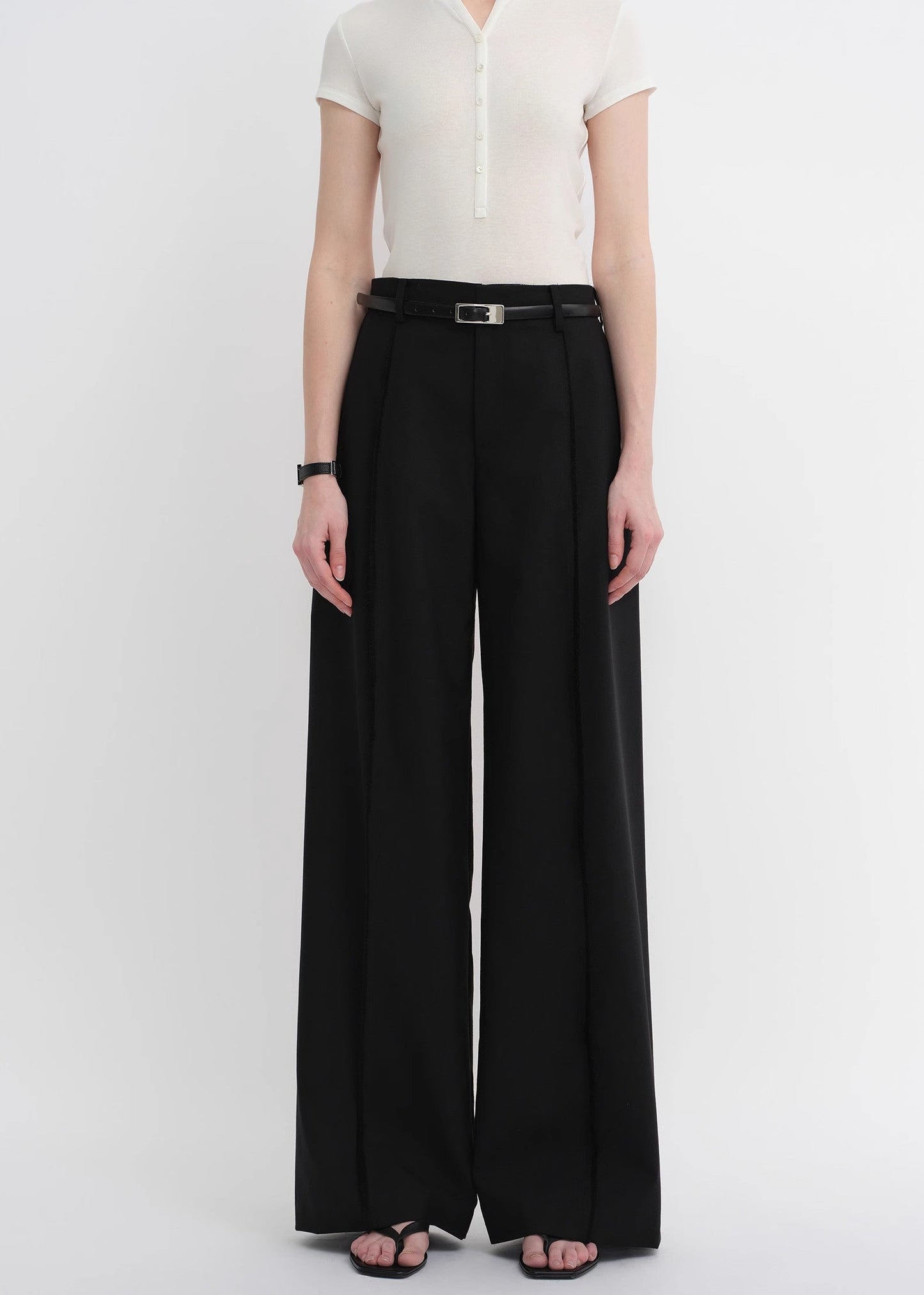 Wool Wide-Leg Pants Firelady Fur