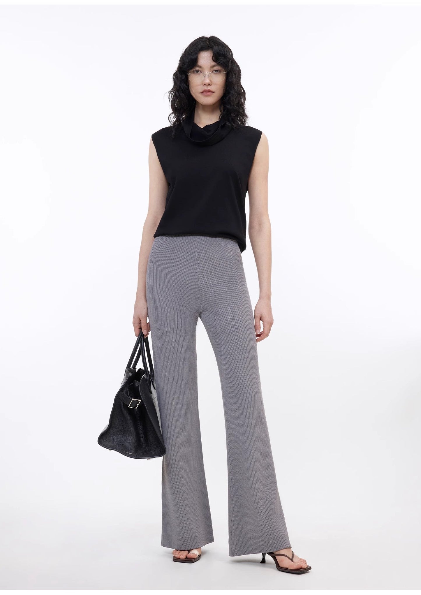 Knitted Bootcut Casual Trousers Firelady Fur