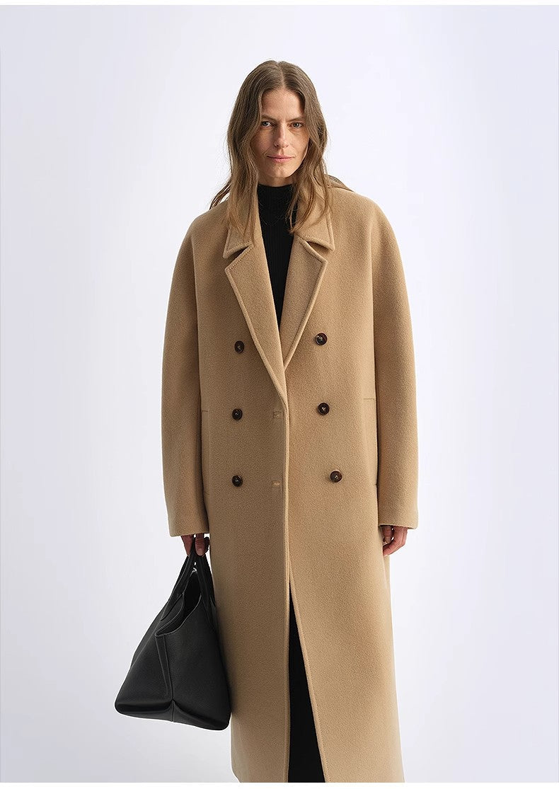 'Lonely Sandbank' Wool & Cashmere Coat Firelady Fur
