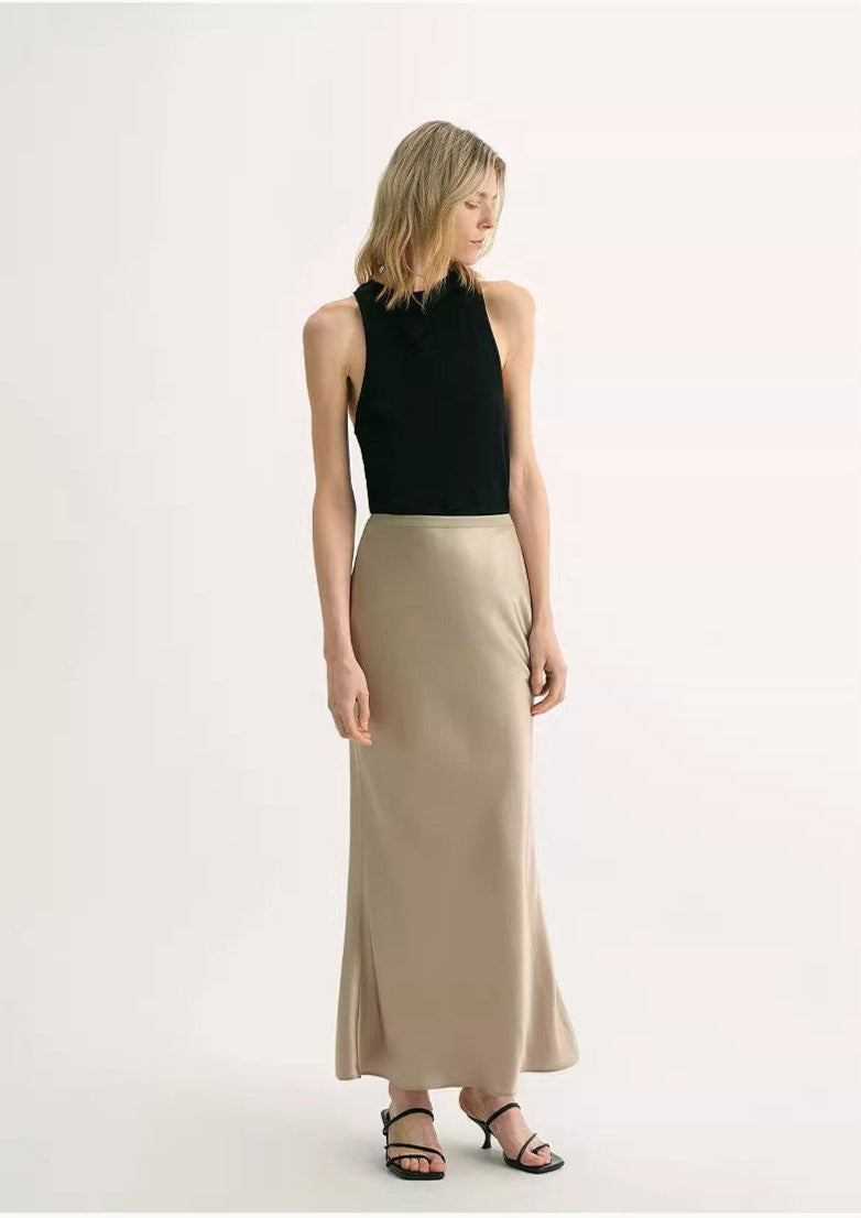 Extremely Luxurious Bias-Cut Fishtail Skirt Firelady Fur