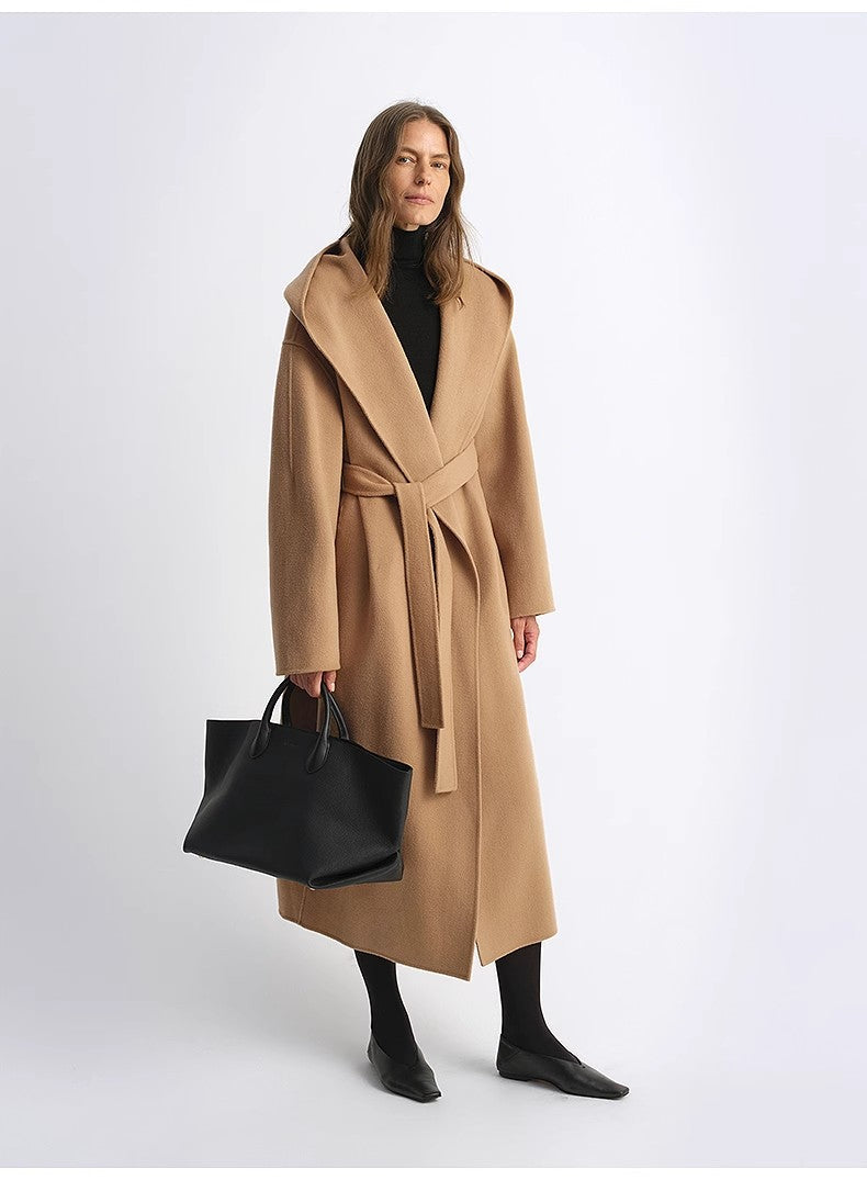 'Magic World' Wool & Cashmere Hooded Cape Firelady Fur