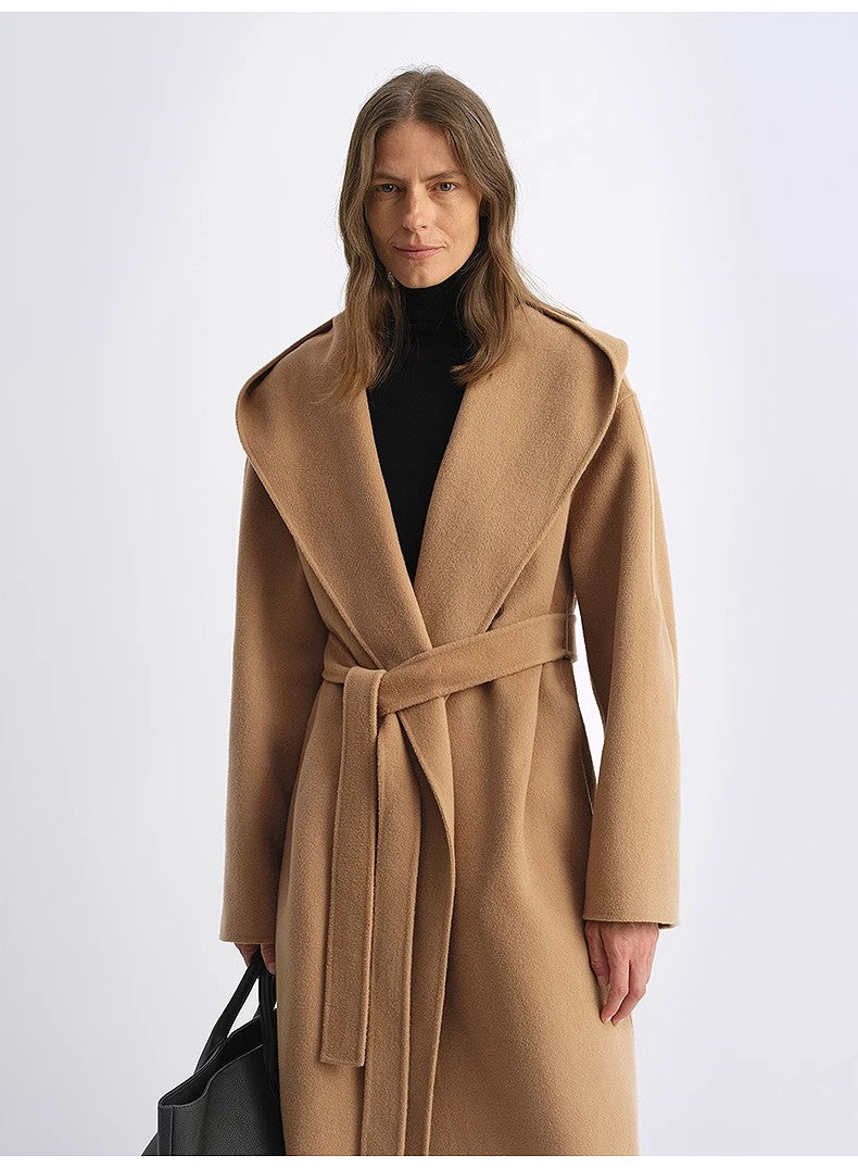 'Magic World' Wool & Cashmere Hooded Cape Firelady Fur