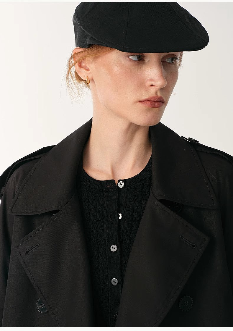 Night Messenger Waterproof Short Trench Coat Firelady Fur