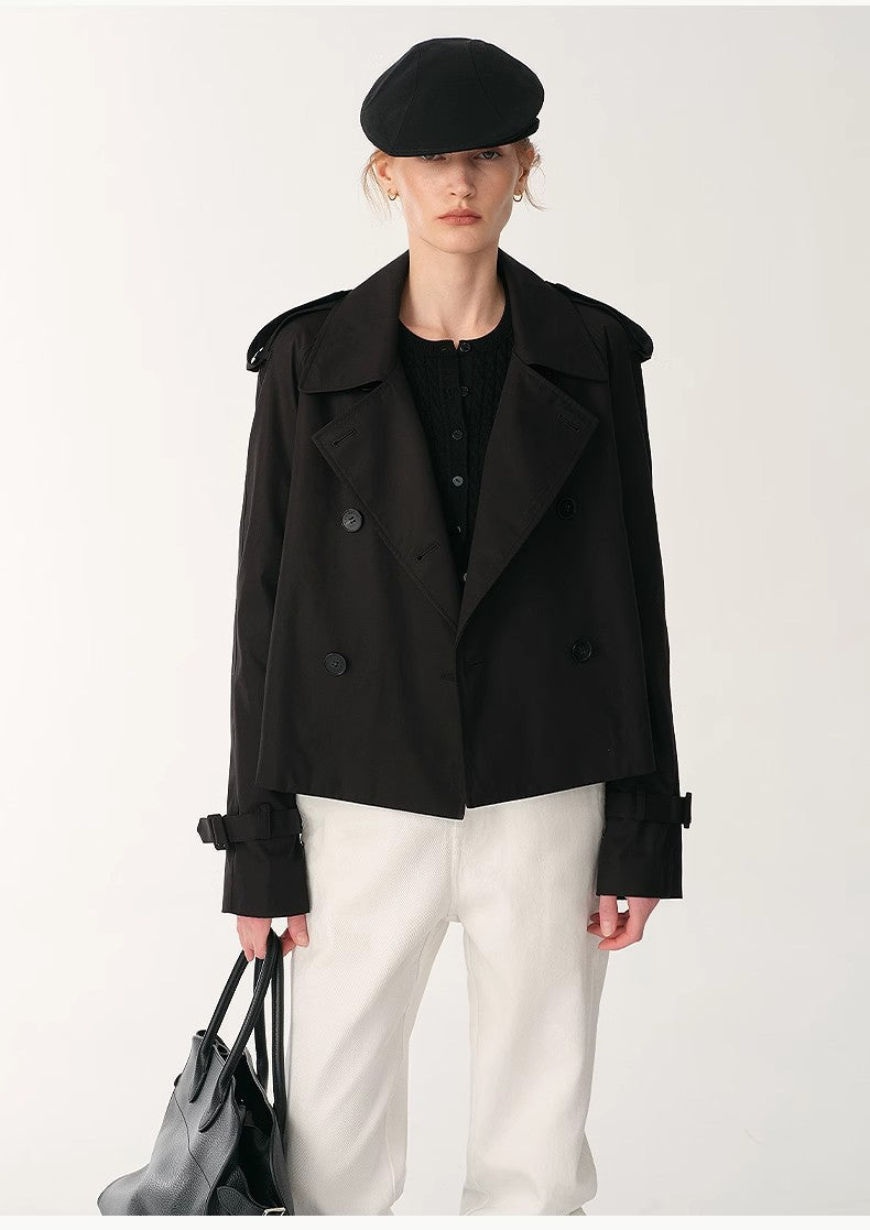 Night Messenger Waterproof Short Trench Coat Firelady Fur