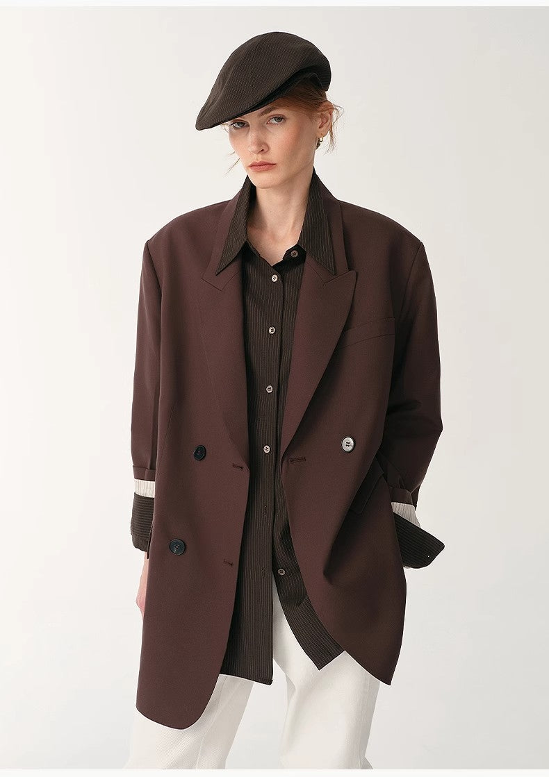 Silk Wool Peak Lapel Suit Jacket Firelady Fur