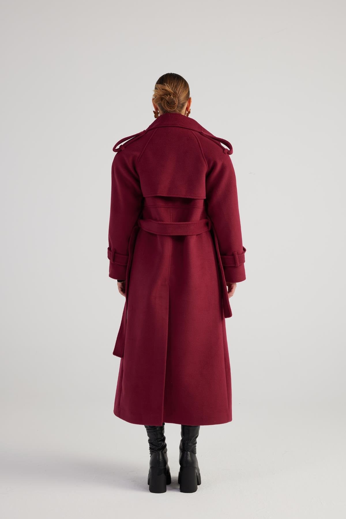 Nora Burgundy Cashmere Maxi Coat Buy Me Fur Ltd
