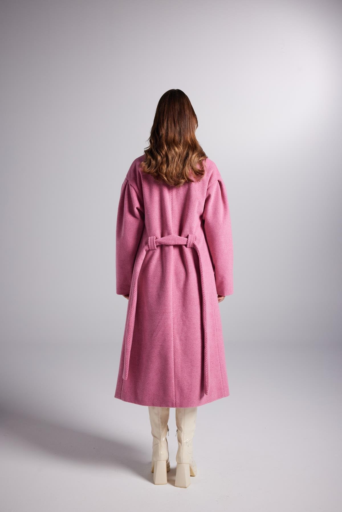 Mira Pink Cashmere Trench Coat Buy Me Fur Ltd