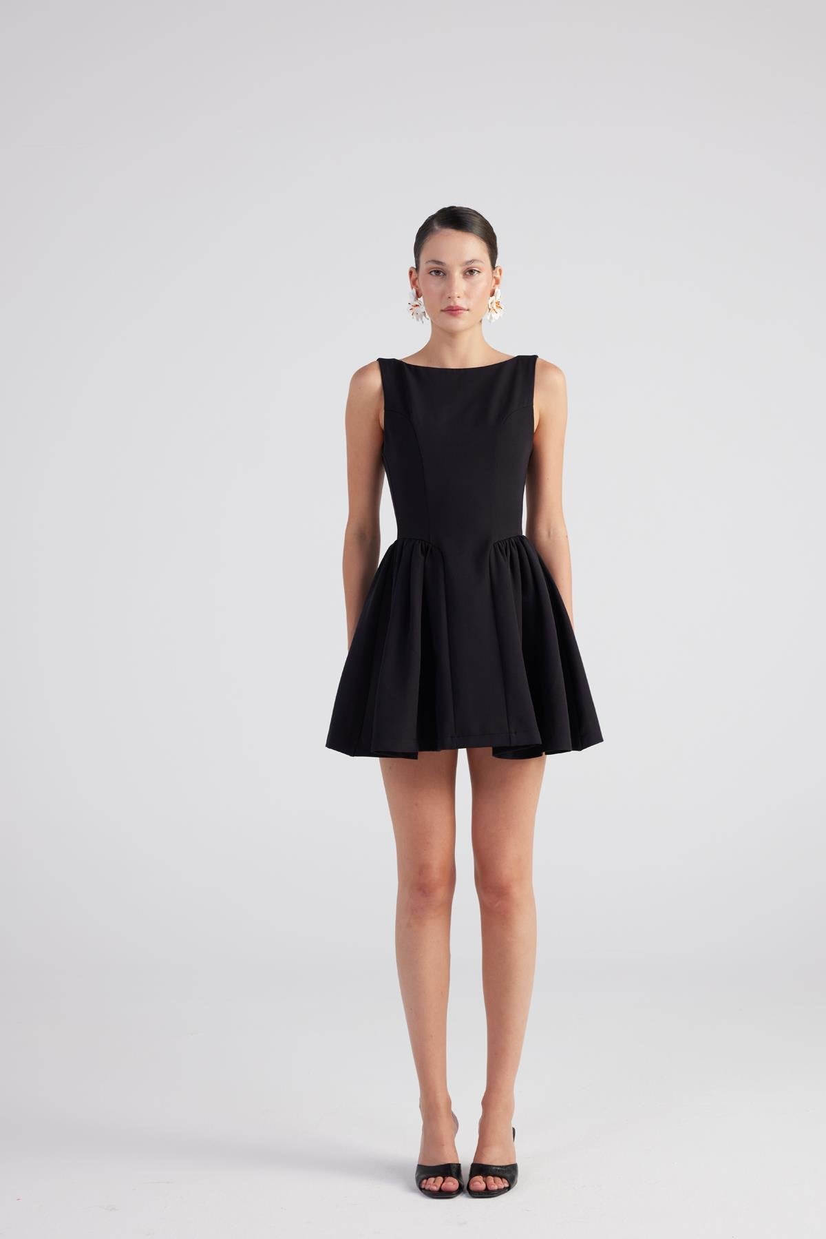 Alena Black Pleated Skirt Mini Dress Buy Me Fur Ltd