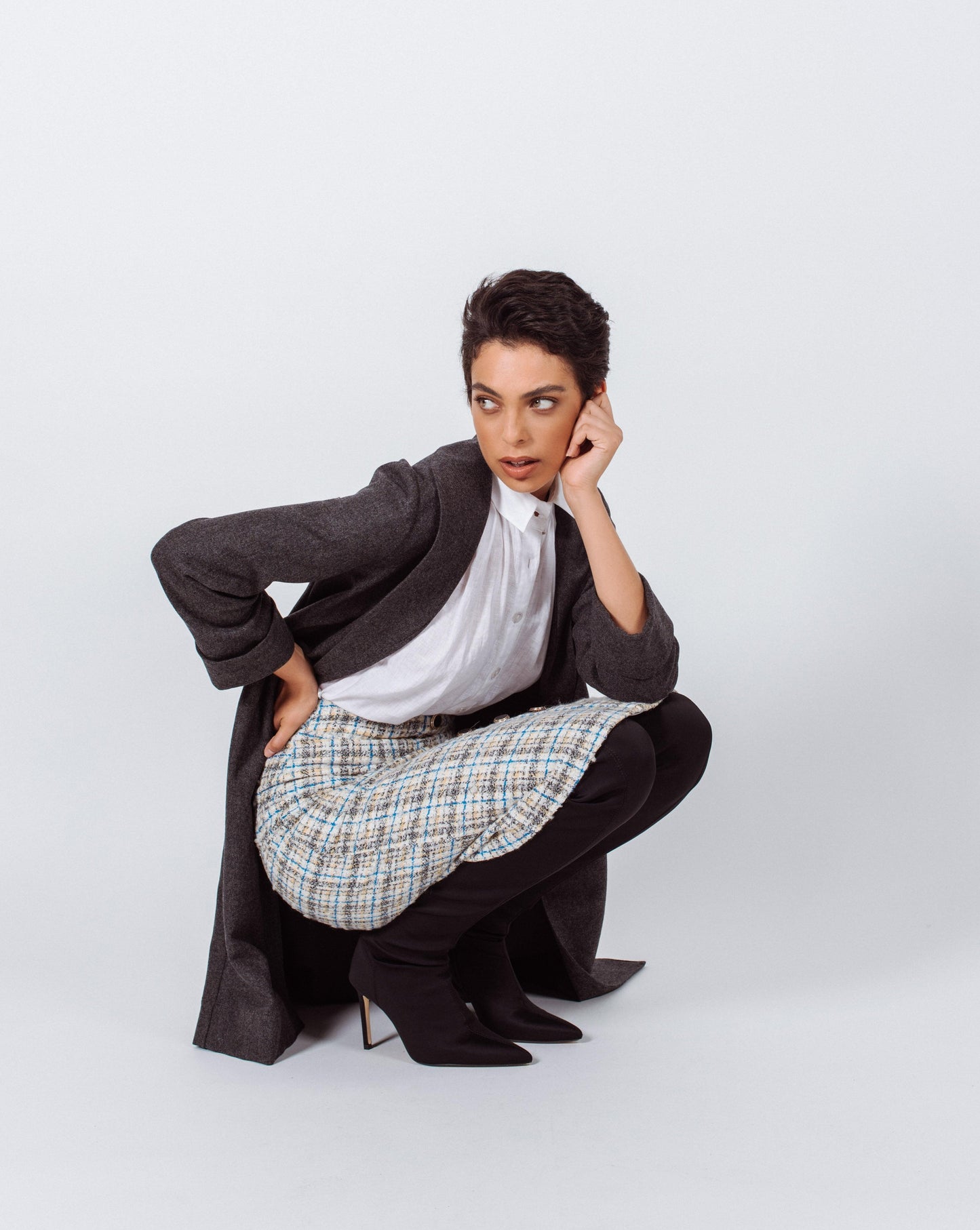 Worsted Flannel Long Trench Coat Le Réussi