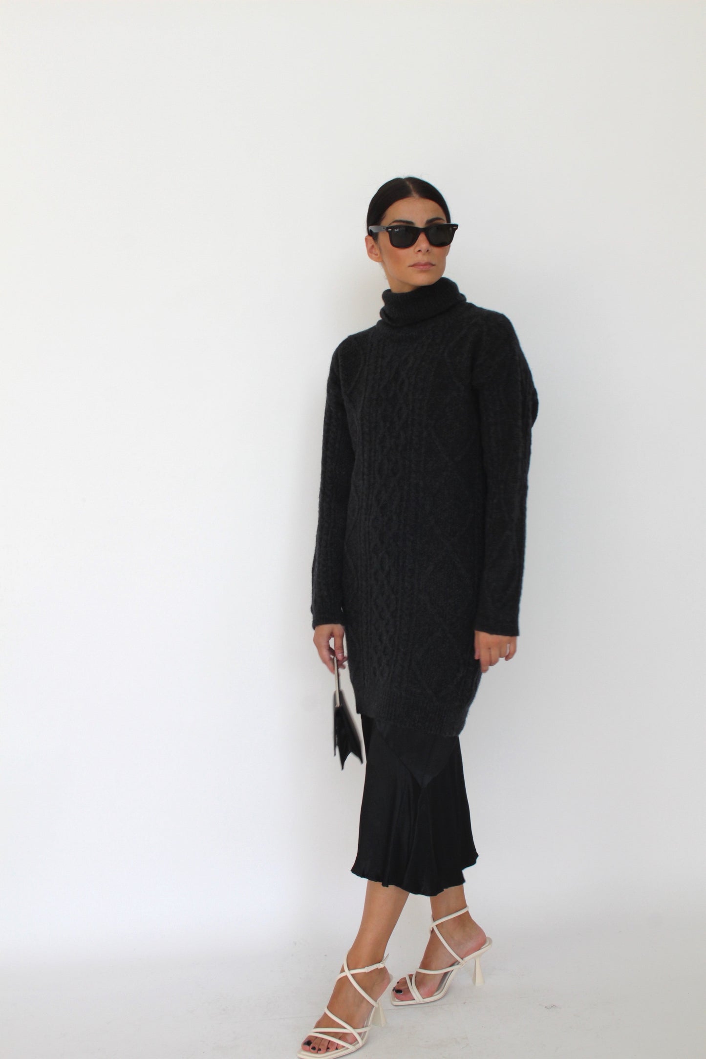 Catia Merino Wool Cable-Knit Dress Tenné
