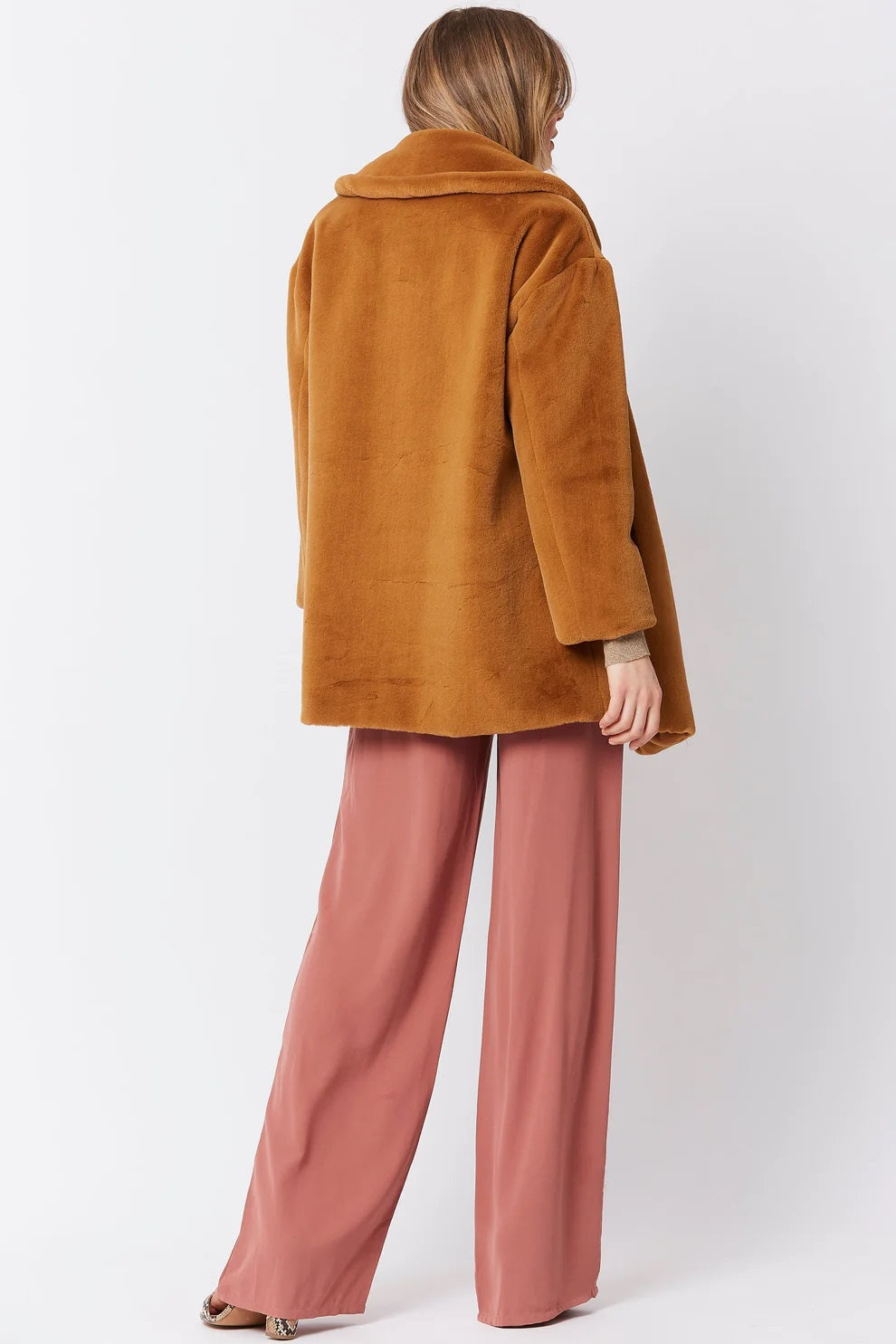 Mocha Faux Fur Midi Coat Buy Me Fur Ltd