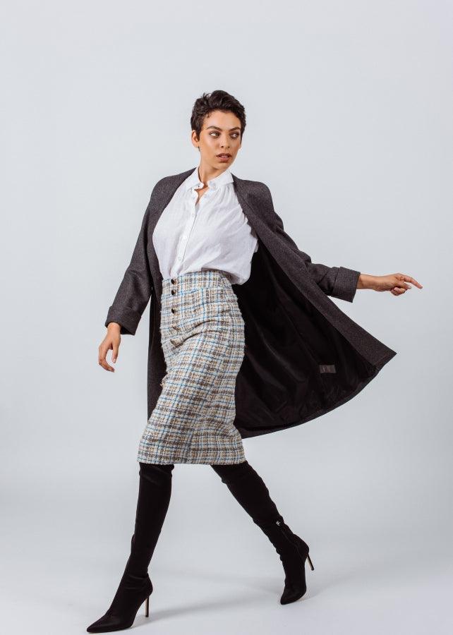 Worsted Flannel Long Trench Coat Le Réussi