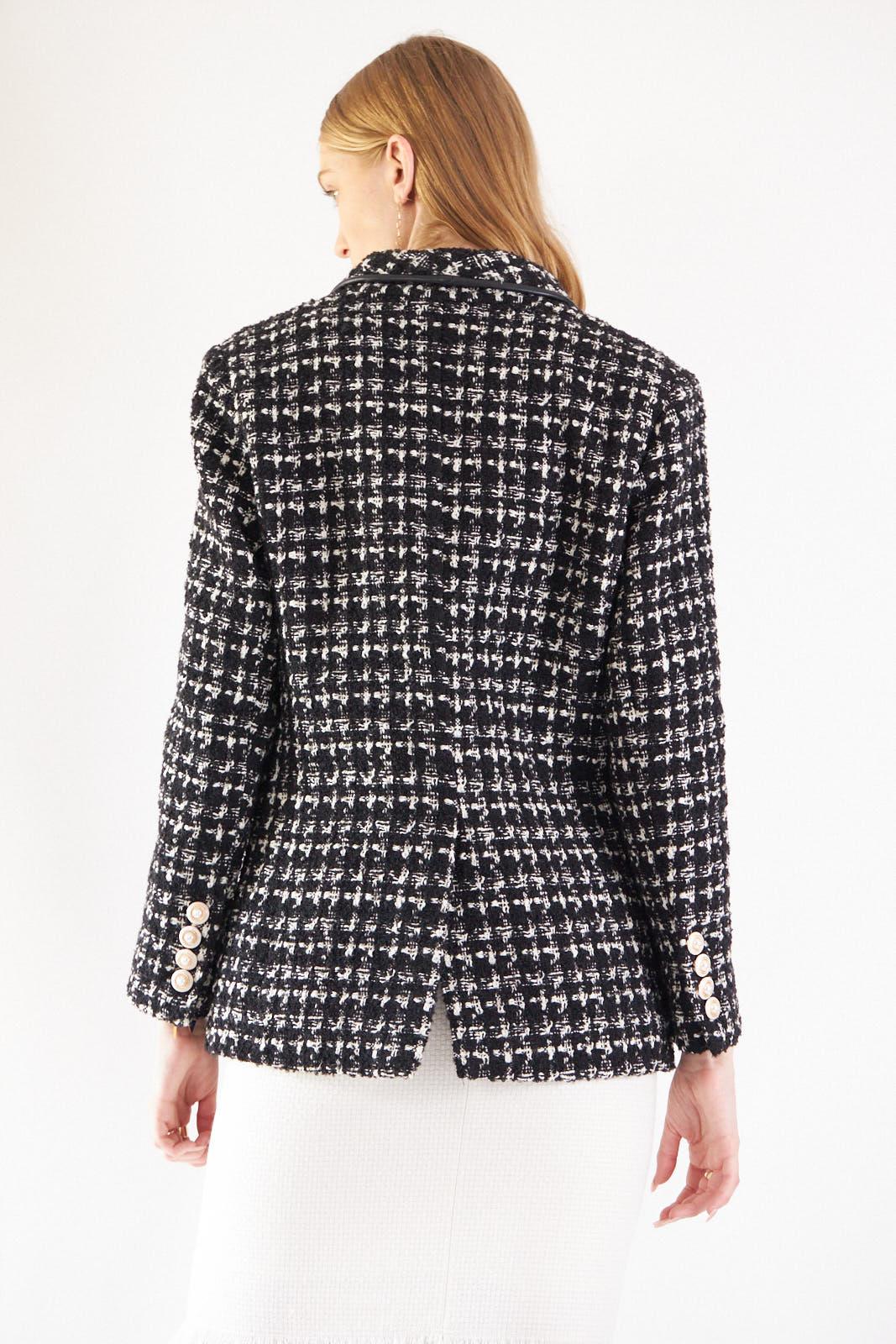 Black & White Tweed Checkers Blazer Le Réussi