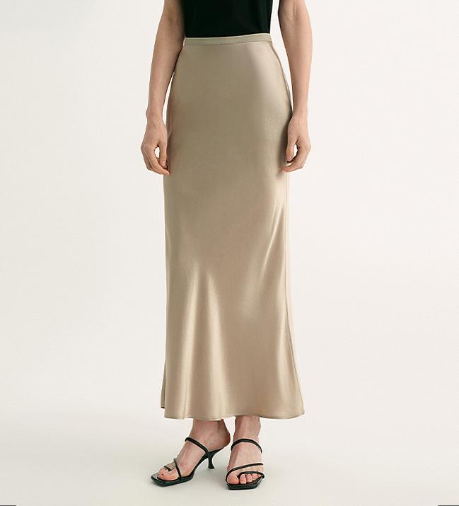 Extremely Luxurious Bias-Cut Fishtail Skirt Firelady Fur
