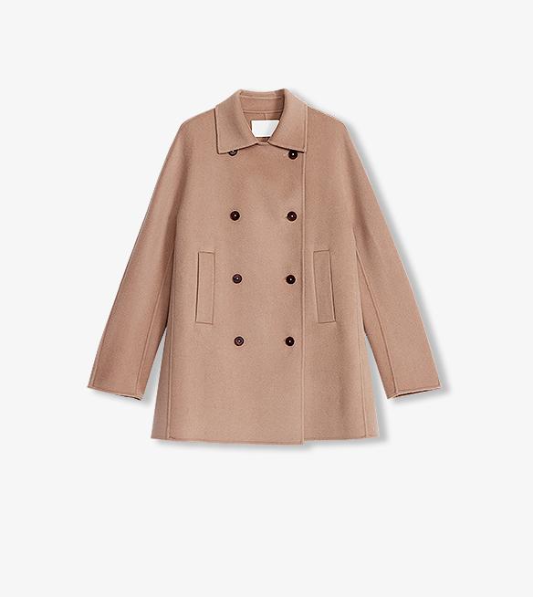 Desert Rose Wool Double-Breasted Coat Firelady Fur