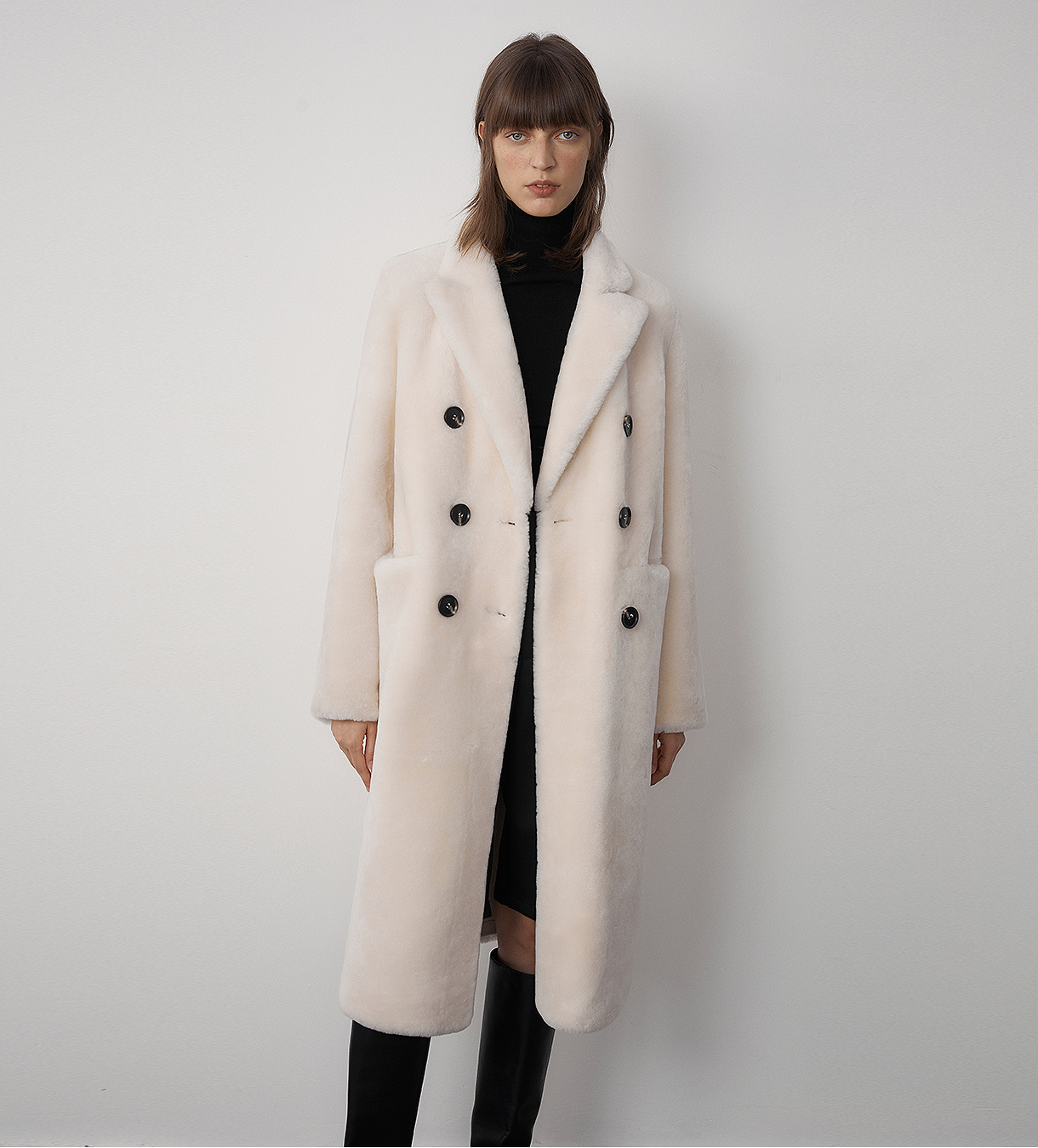 Korean Drama Ace Merino Sheepskin Coat Firelady Fur