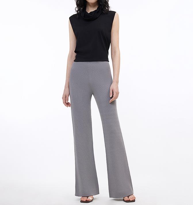 Knitted Bootcut Casual Trousers Firelady Fur