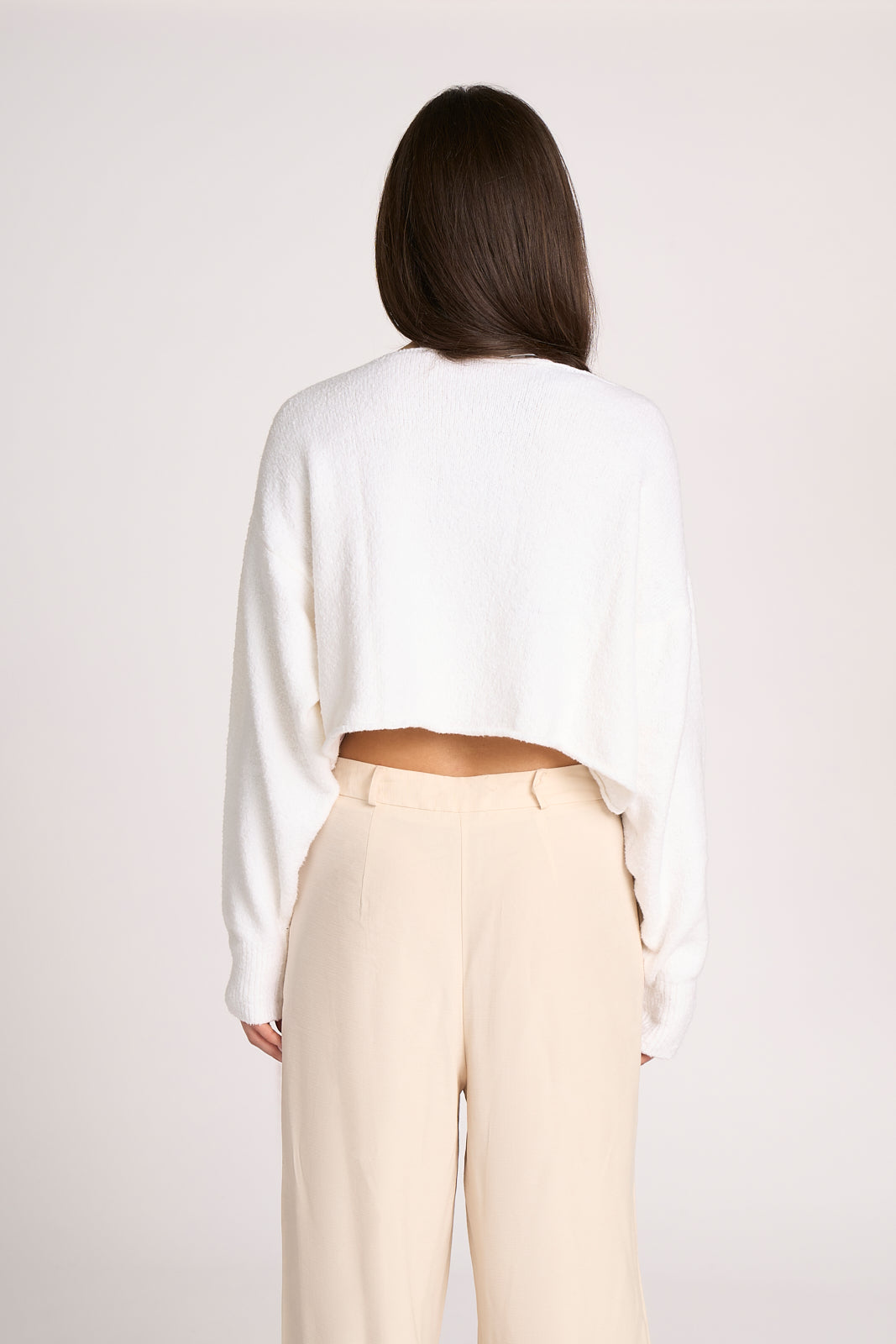 Crop Sweater with Boat Neck Tenné
