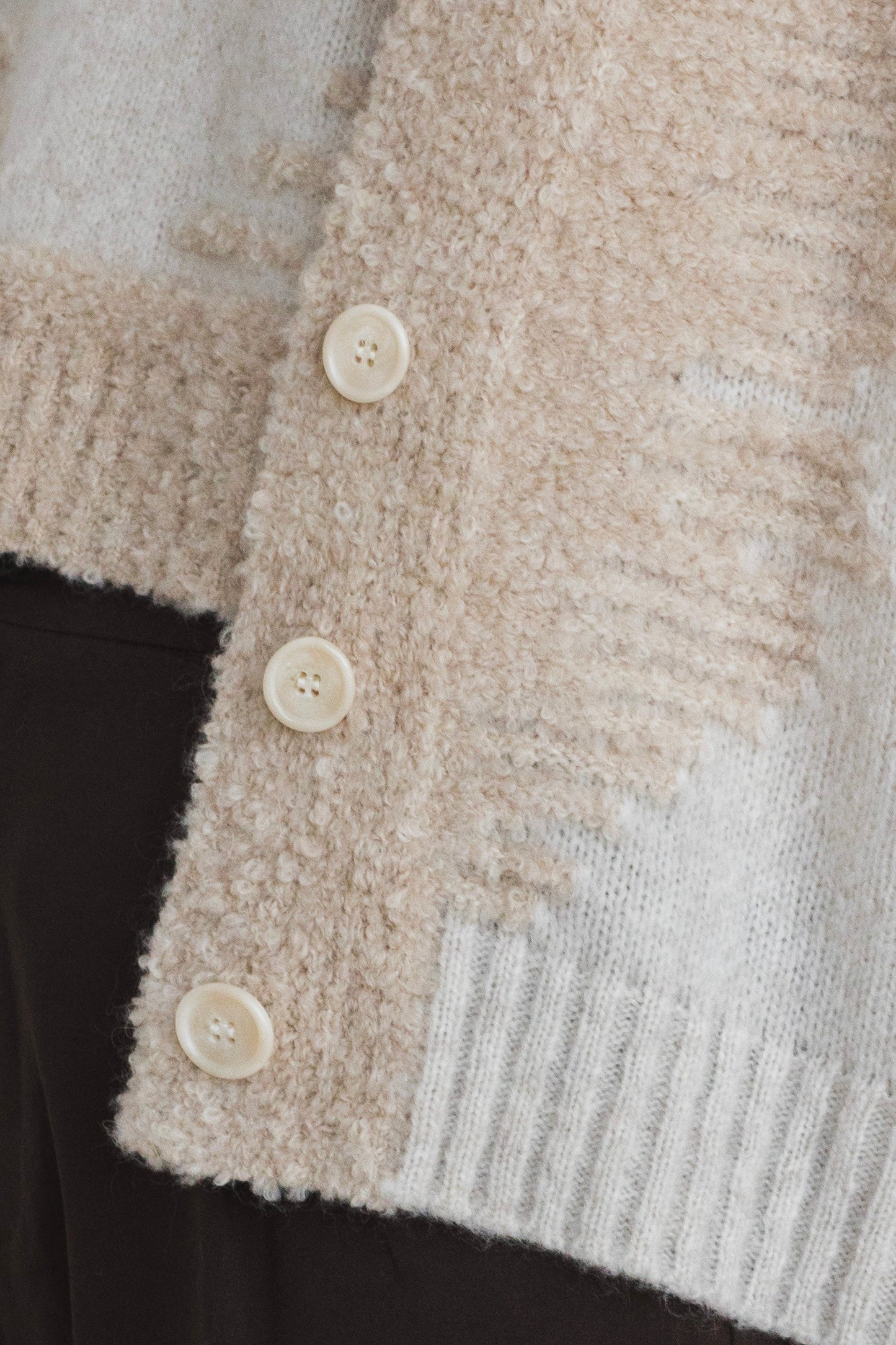 Bouclé Wool & Alpaca Cardigan Tenné