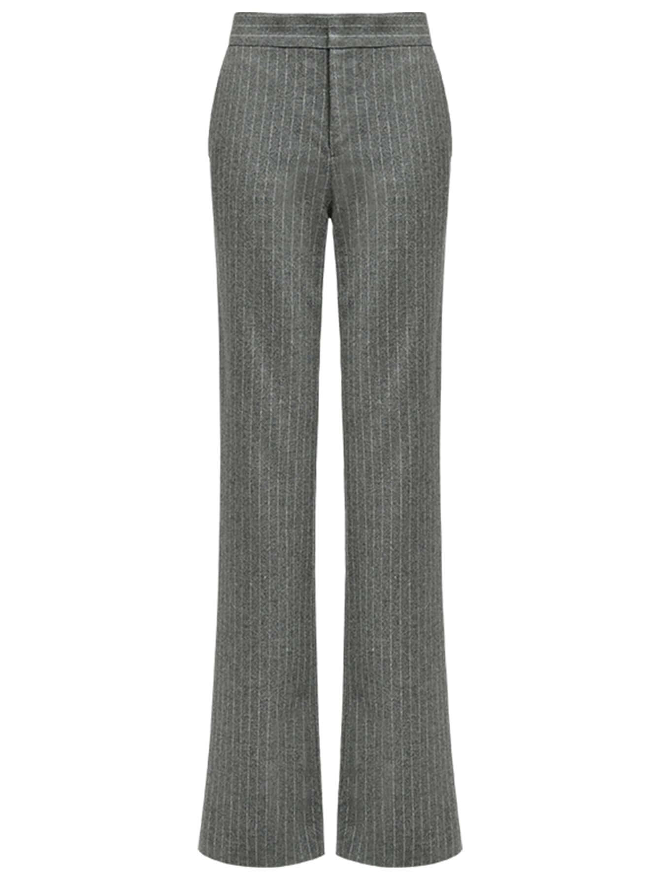 Grey Striped Wool Pants Cocobella