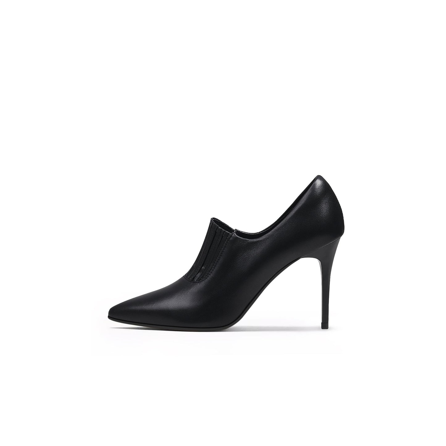 Black Leather Stilettos Jady Rose
