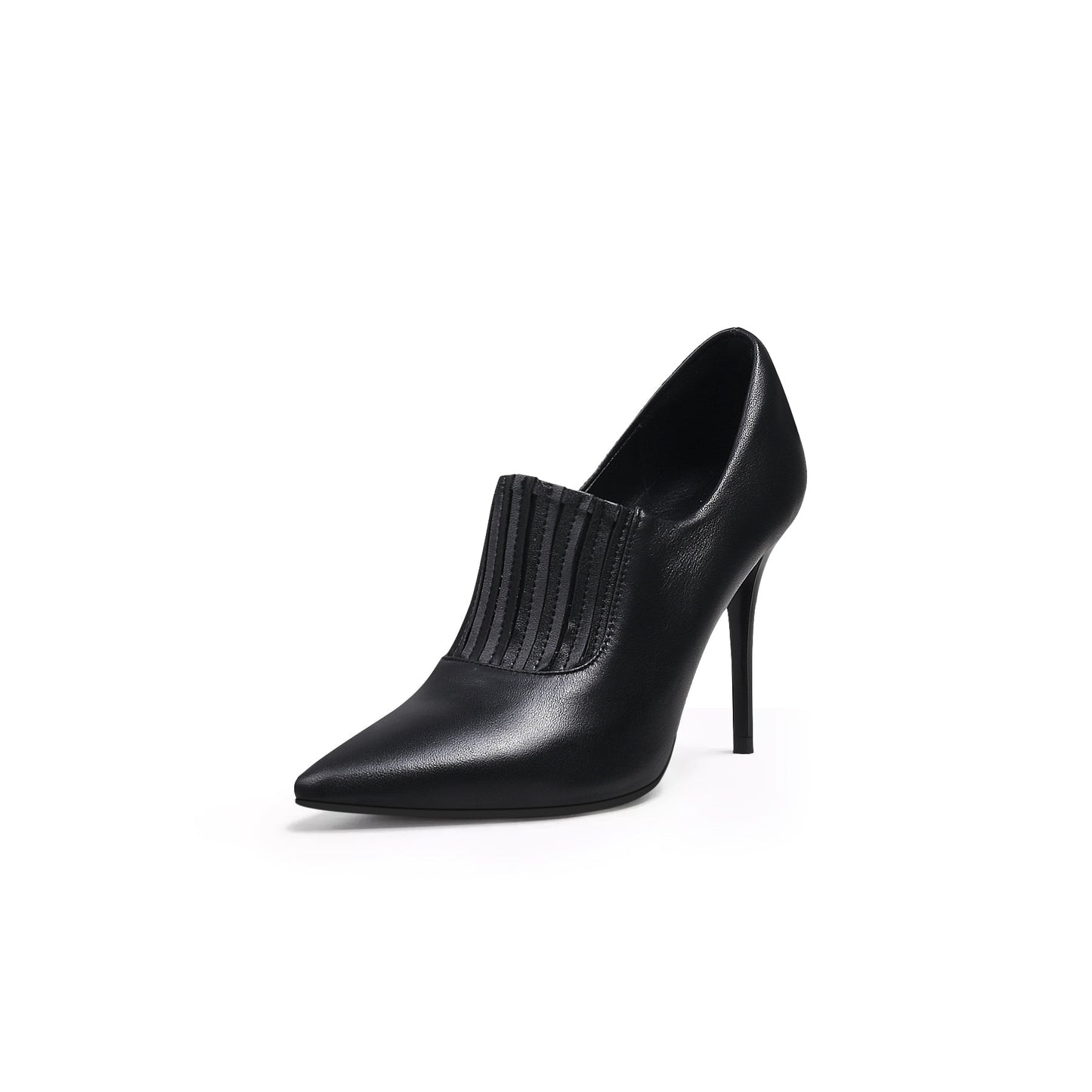 Black Leather Stilettos Jady Rose