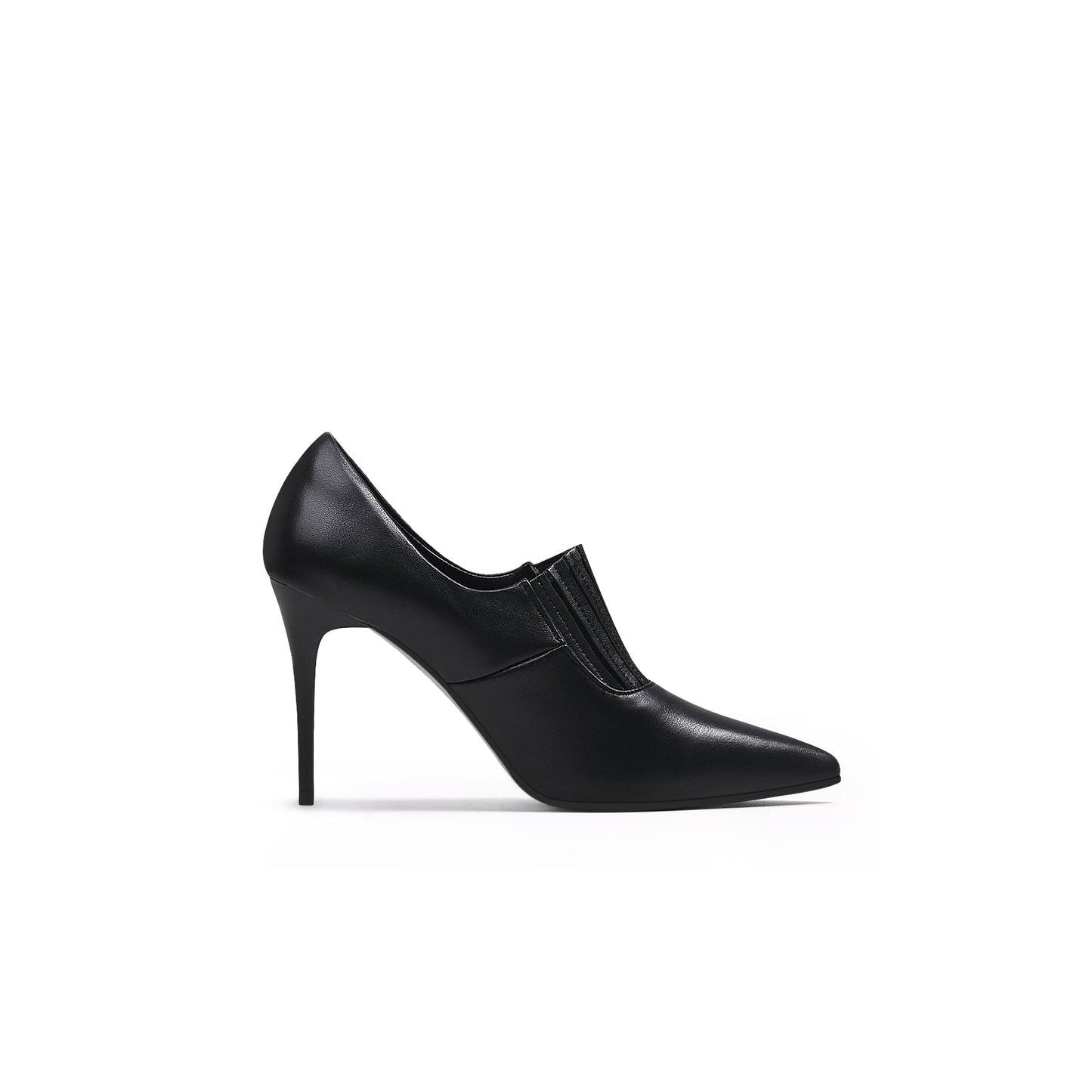Black Leather Stilettos Jady Rose