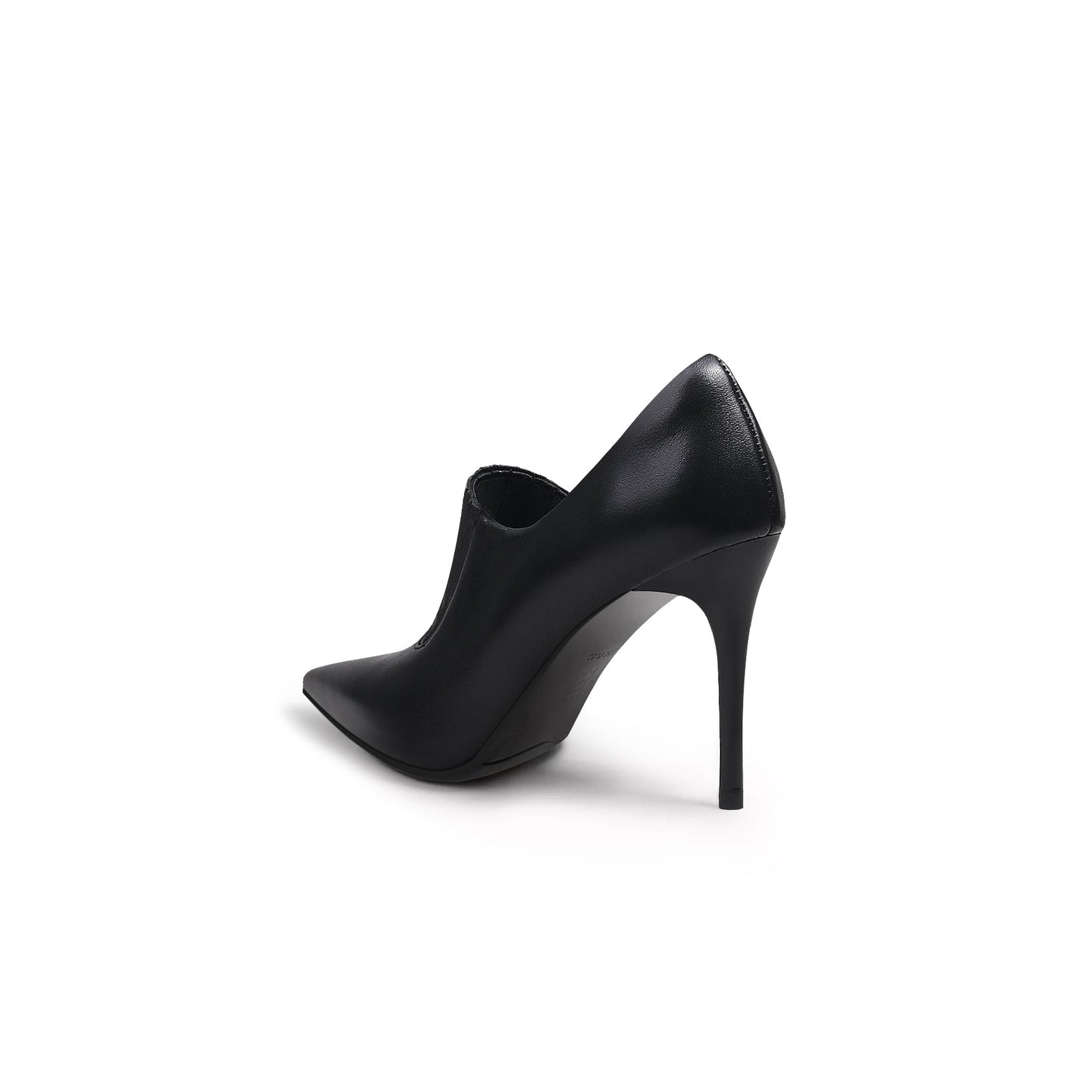 Black Leather Stilettos Jady Rose