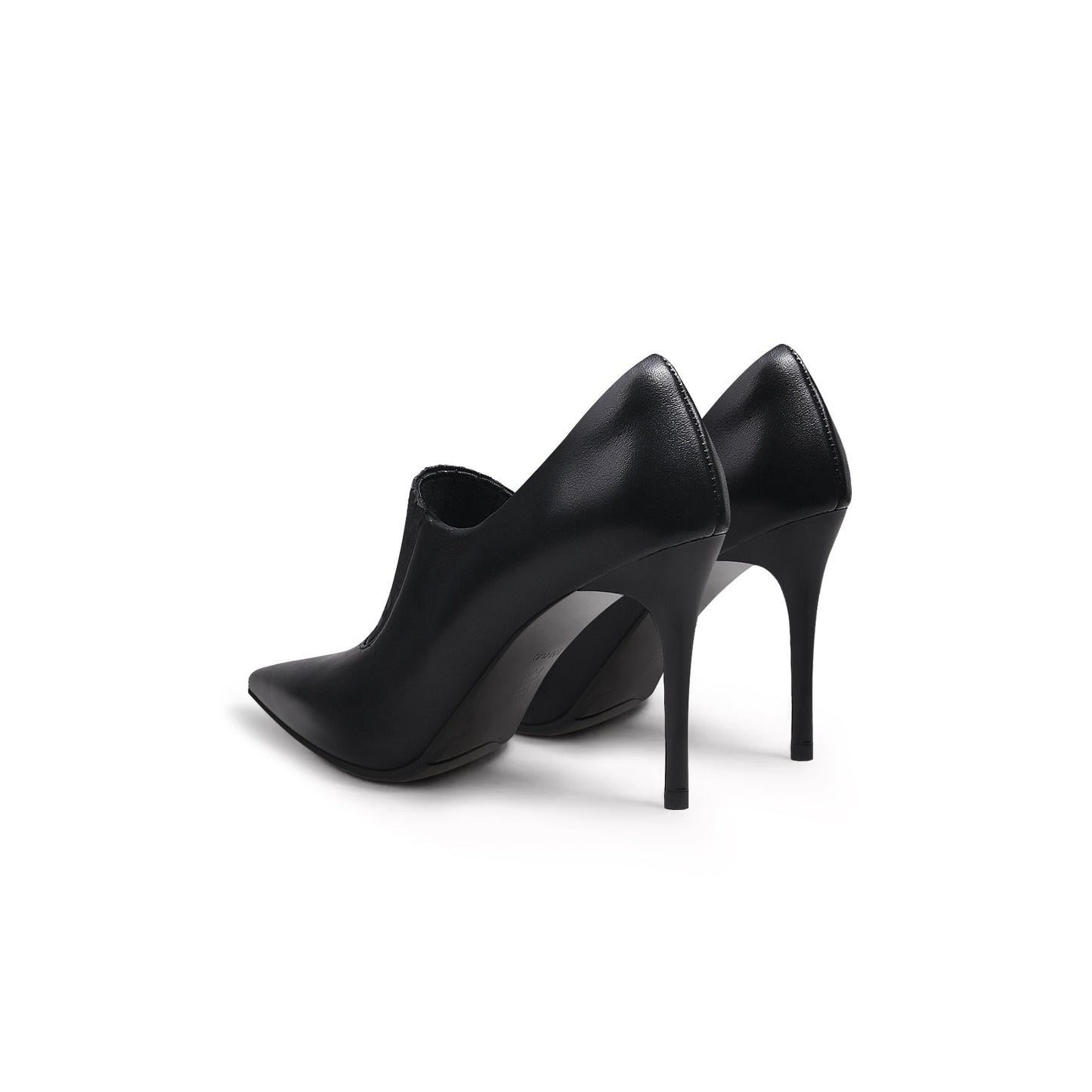 Black Leather Stilettos Jady Rose