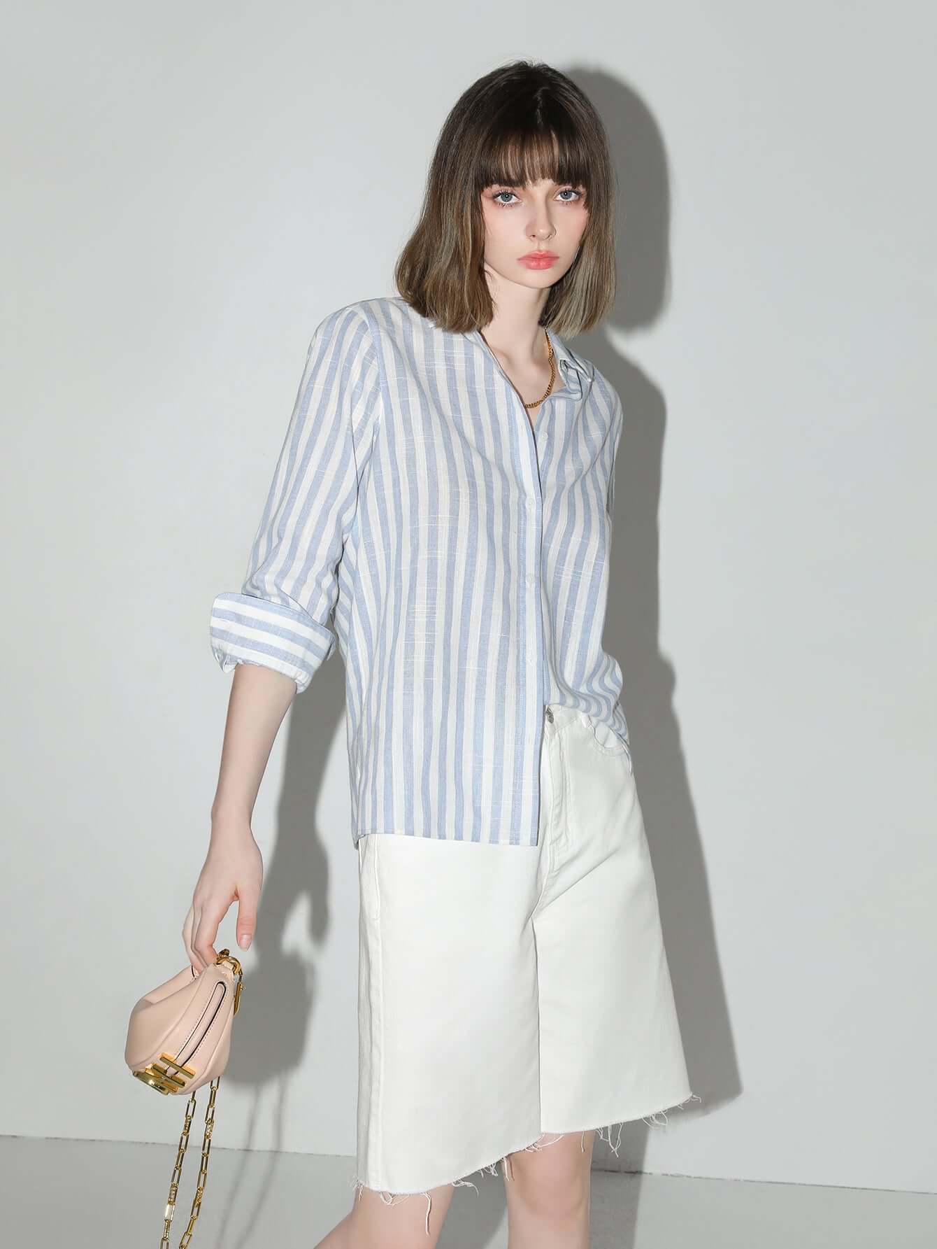 Blue & White Striped Shirt Cocobella
