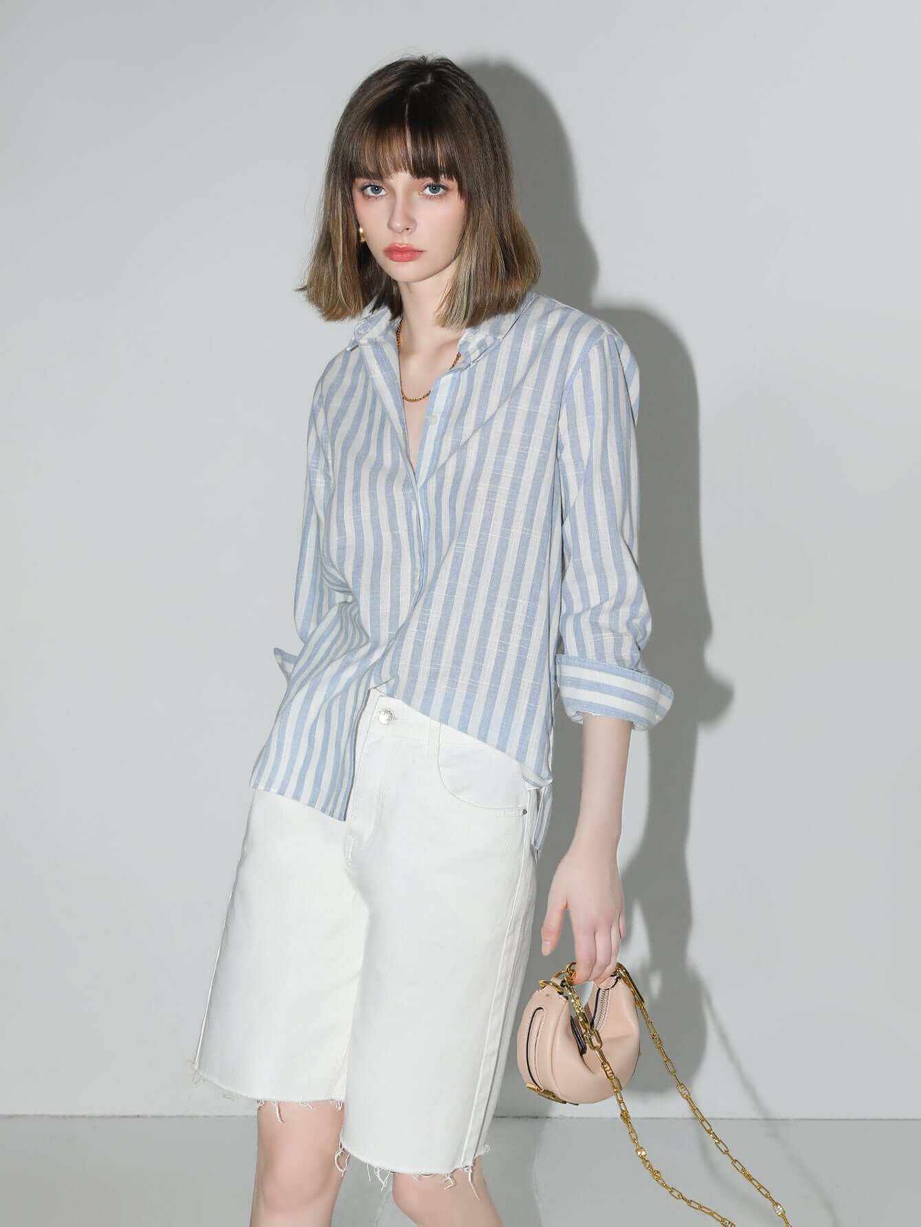 Blue & White Striped Shirt Cocobella