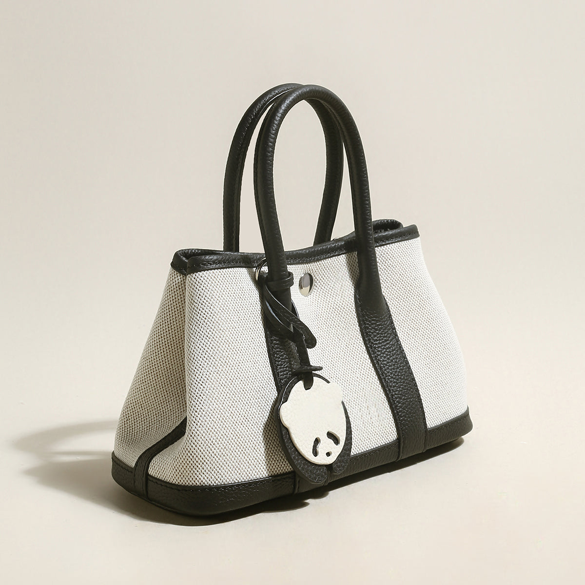 Canvas & Leather Top Handle Bag Cilela