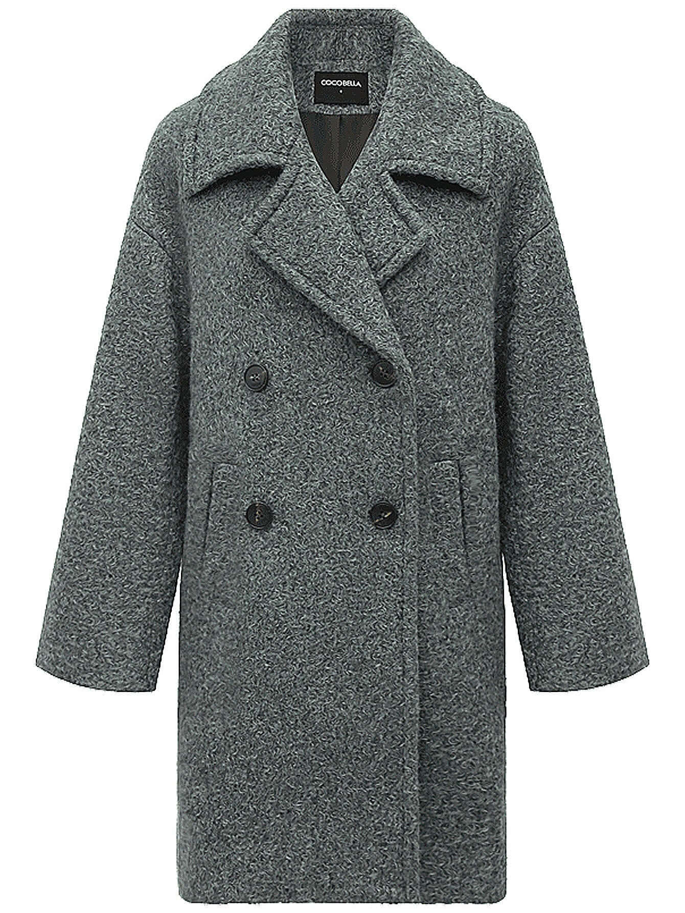 Grey Double-Breasted Coat Cocobella