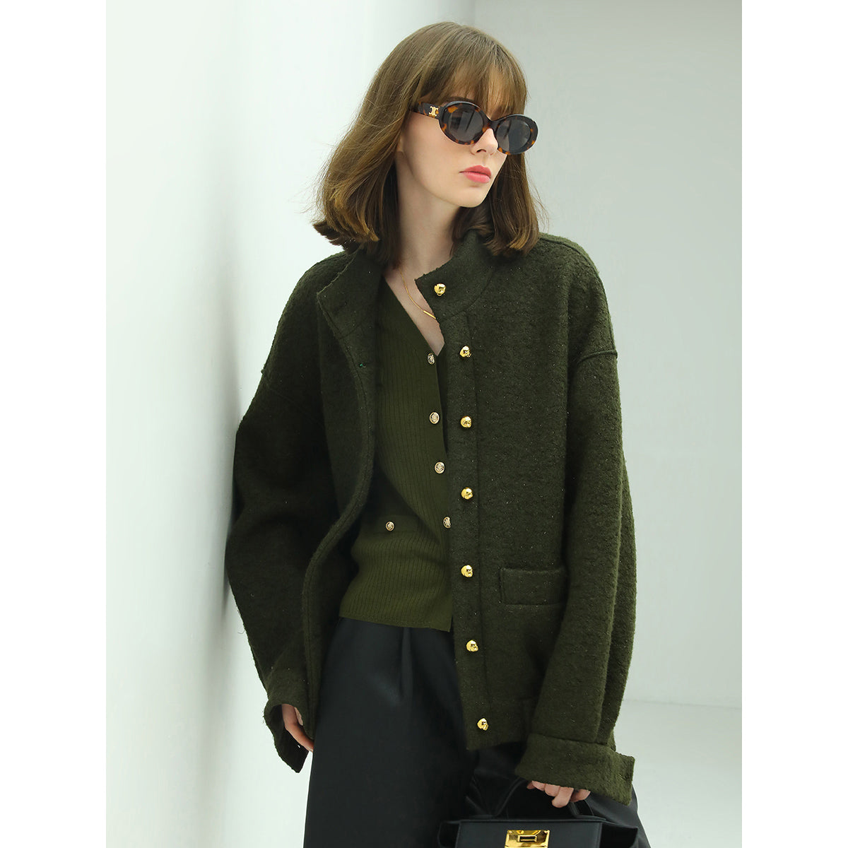 Classic Green Wool Coat Cocobella