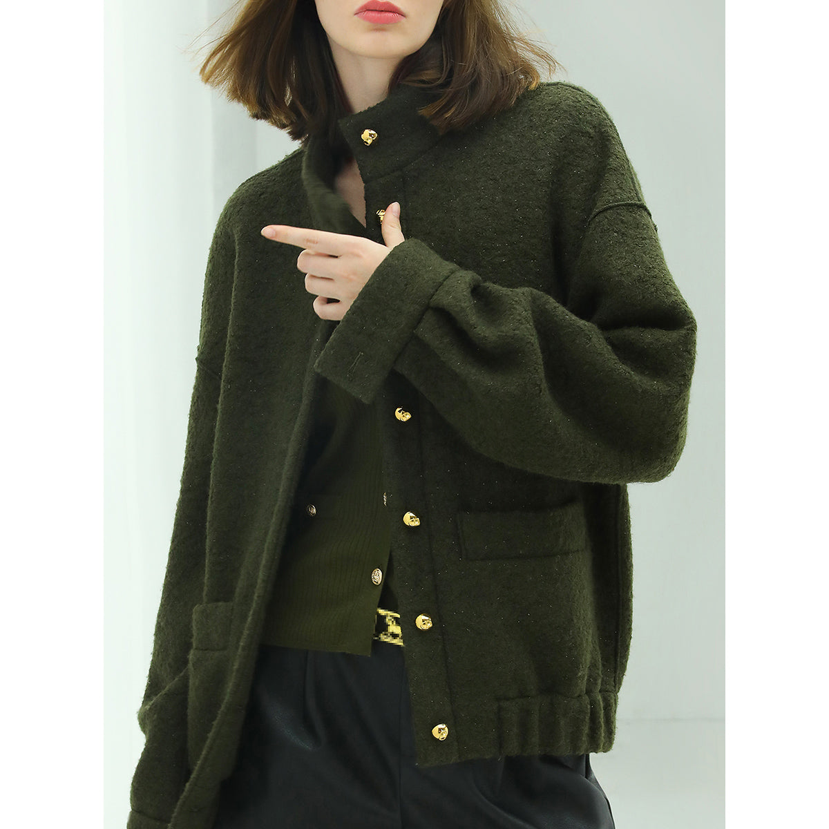 Classic Green Wool Coat Cocobella