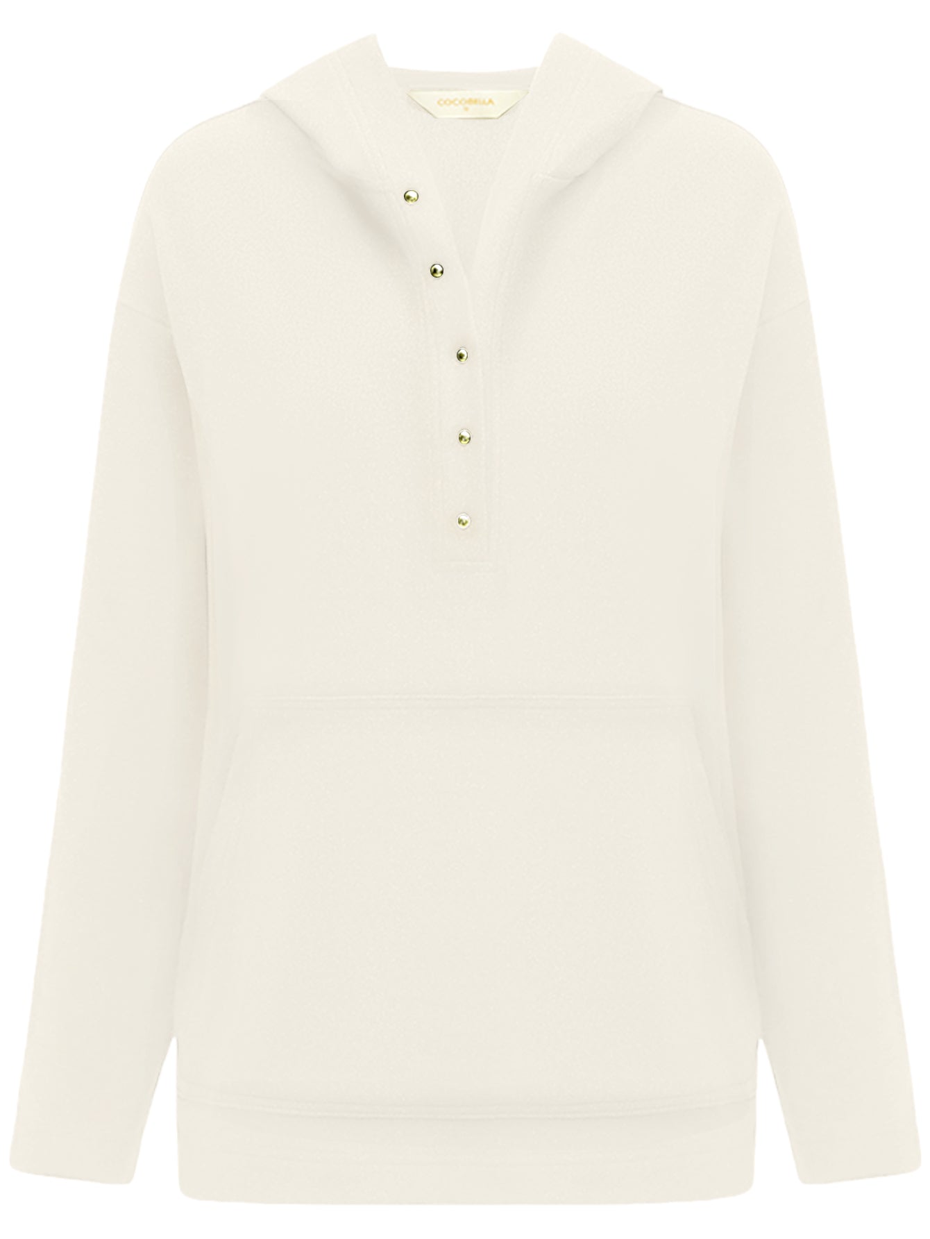 Classic Hooded Sweater with Gold Buttons Cocobella