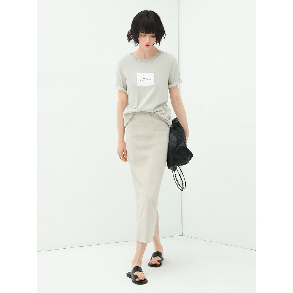 Classic Tailored Back Slit Skirt Cocobella