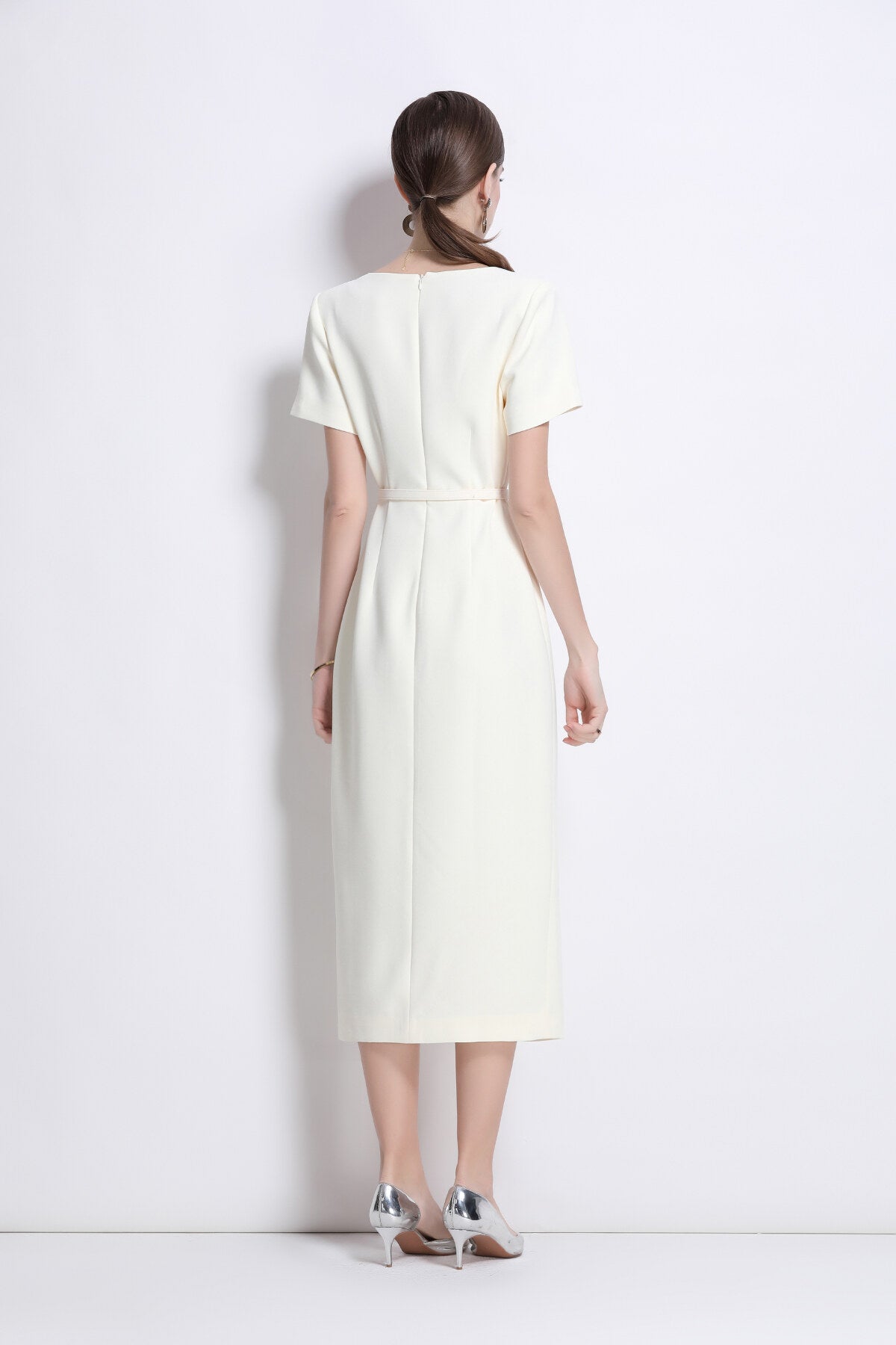 Daisy White Square Neck Dress DZA