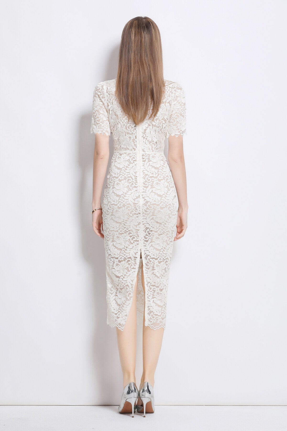 Donna White Lace Cut-Out Dress DZA