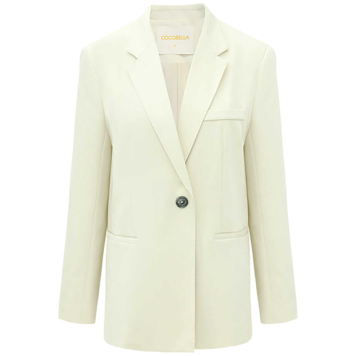 Cream Single-Breasted Blazer Cocobella