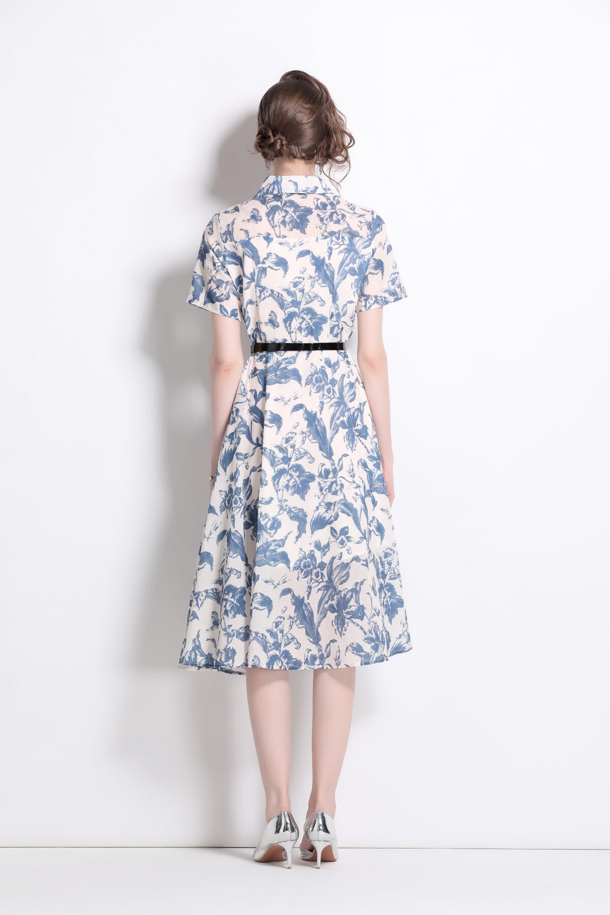 Floral A-Line Shirt Dress DZA