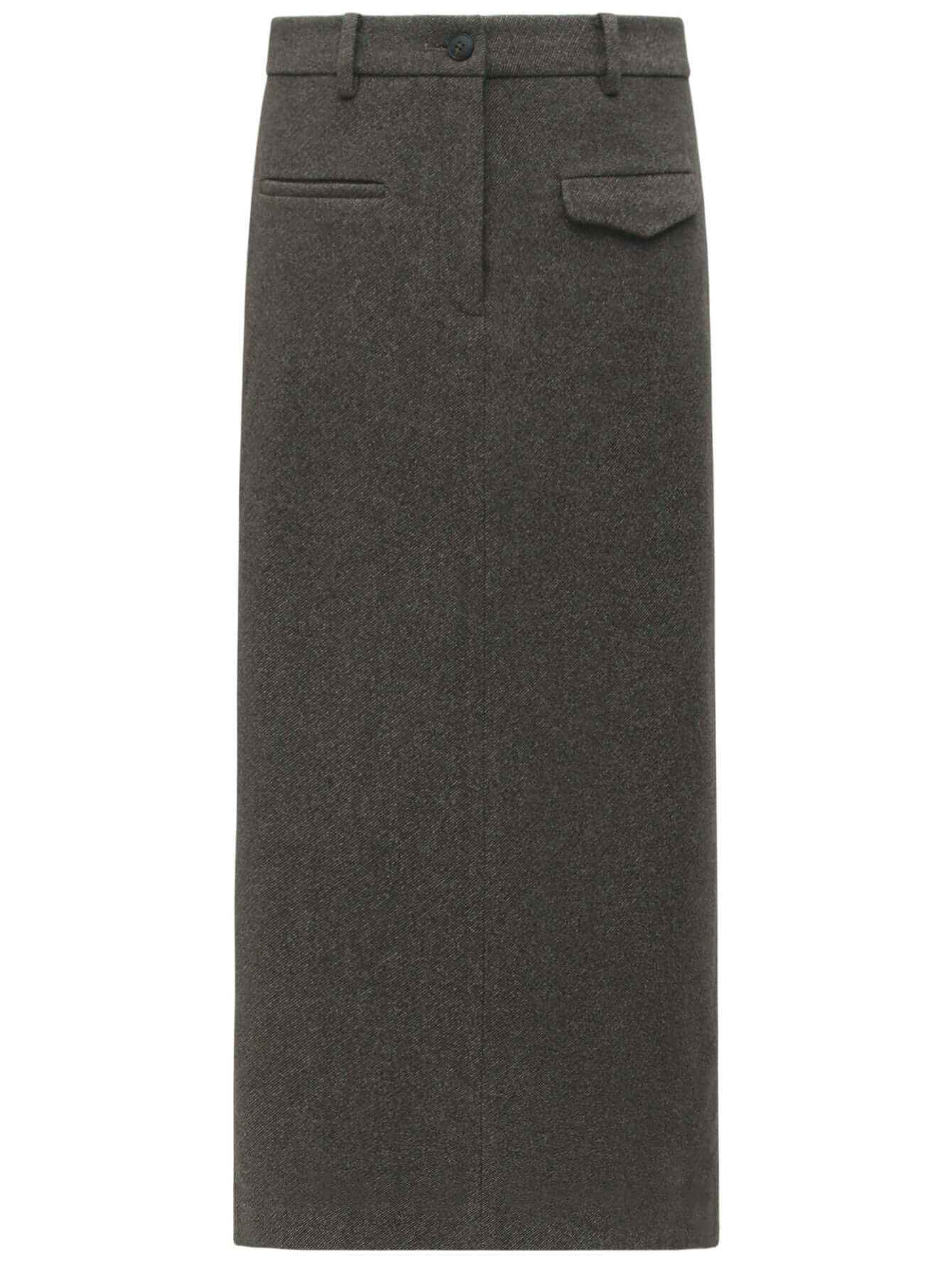 Charcoal High-Waisted Midi Skirt Cocobella